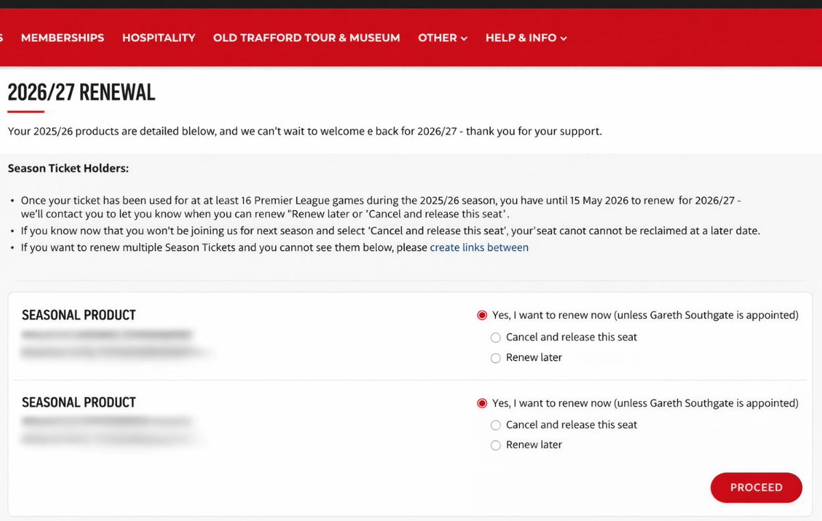 Renewals... Pleased to see they've added a Gareth Southgate clause.