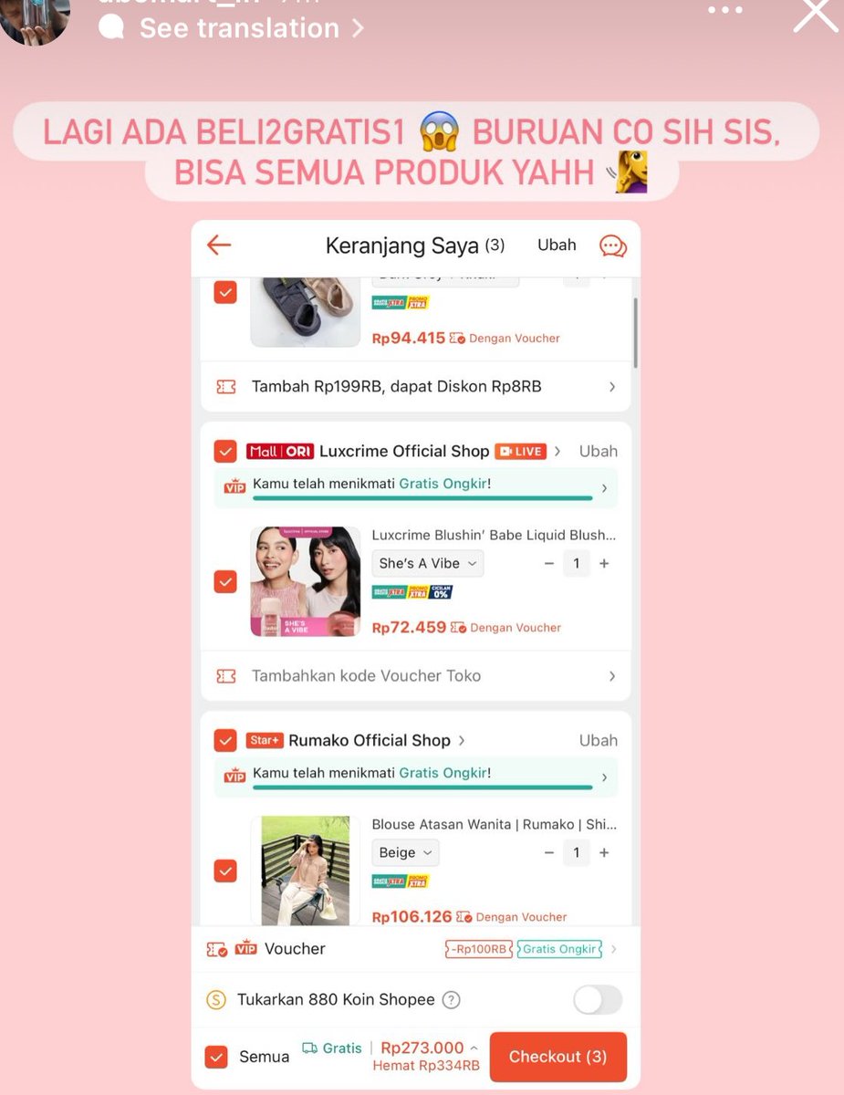 Fix tiap jam 8 malem sekarang aku langsung buka Shopee karena ada #8MalamAdaShopeeBeli2Gratis1 🔥 beli baju, botol minum, sampe alat dapur jadi makin worth it. Lumayan banget gratis 1! 🛒✨