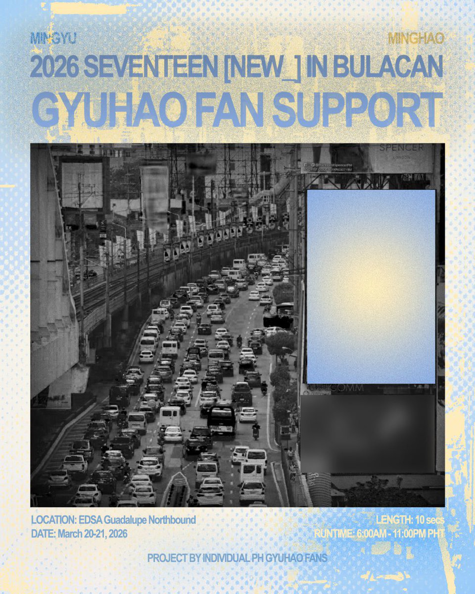 🚨 GYUHAO IN BULACAN FAN PROJECT 🚨

We’re excited to share that our LED AD for Gyuhao along EDSA is officially happening! 💎🐶🐸

Thanks to our sponsor, we have successfully secured the funds for Day 1. However, we’re still hoping to gather a bit more support to fund our Day 2