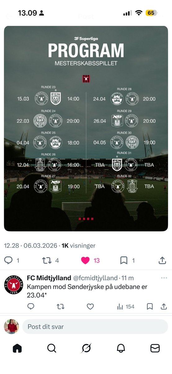sonjacha1's tweet photo. En kamp kl.23.04 det er sgu sent.. 😆 #Midtjylland #fcmdk #sldk https://t.co/NGe0McPZZm