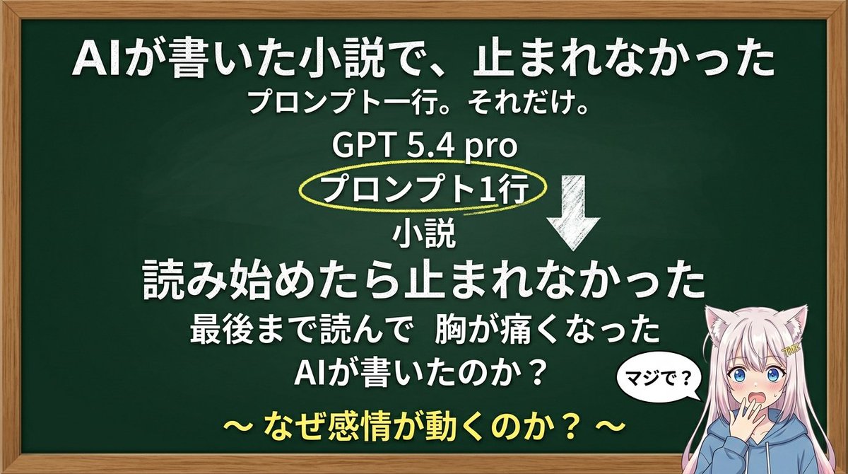 📝GPT 5.4 proに書かせたという小説、「本当に面白いの？？」と思って
