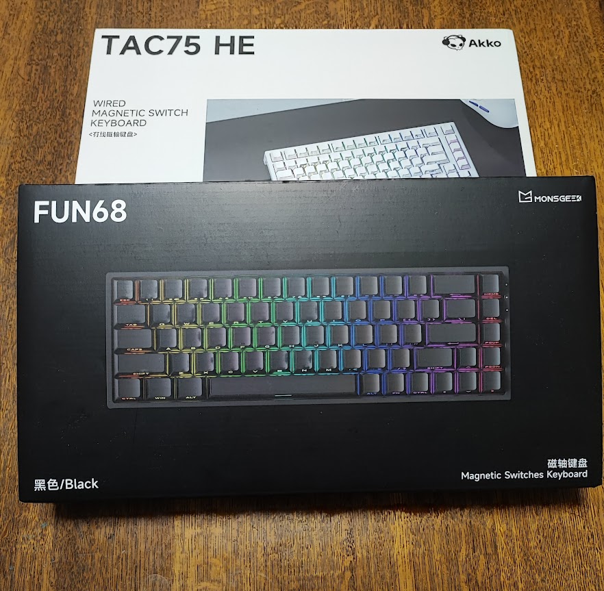 Biscosama's tweet photo. ラピトリ搭載キーボードのFU68 HEとTAC75 HE買ったわよ
キーコンフィグ出来ないPC版ブルアカで好きにキーをリマップ出来て快適
ここ2年で磁気キーボードの進化と価格低下がヤバい https://t.co/HAxz7qtDqq