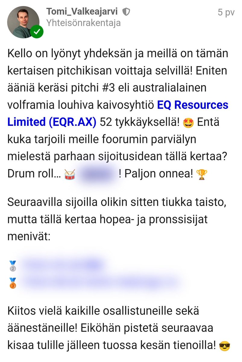 jooze123's tweet photo. @RicoRokka @TomiValkeajarvi Näkyy lopputuloskin tulleen..🥳 https://t.co/TfAzgXE5Jr