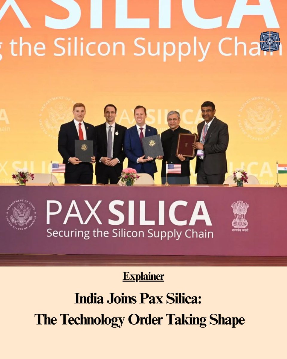 IndiasWorld_mag's tweet image. What is Pax Silica’s Significance to India?

Read the full explainer on India Joins Pax Silica: The Technology Order Taking Shape at
 indiasworld.in/india-joins-pa…

#IndiaTech #PaxSilica #GlobalTech #DigitalIndia #TechInnovation #IndiaGlobalPresence
