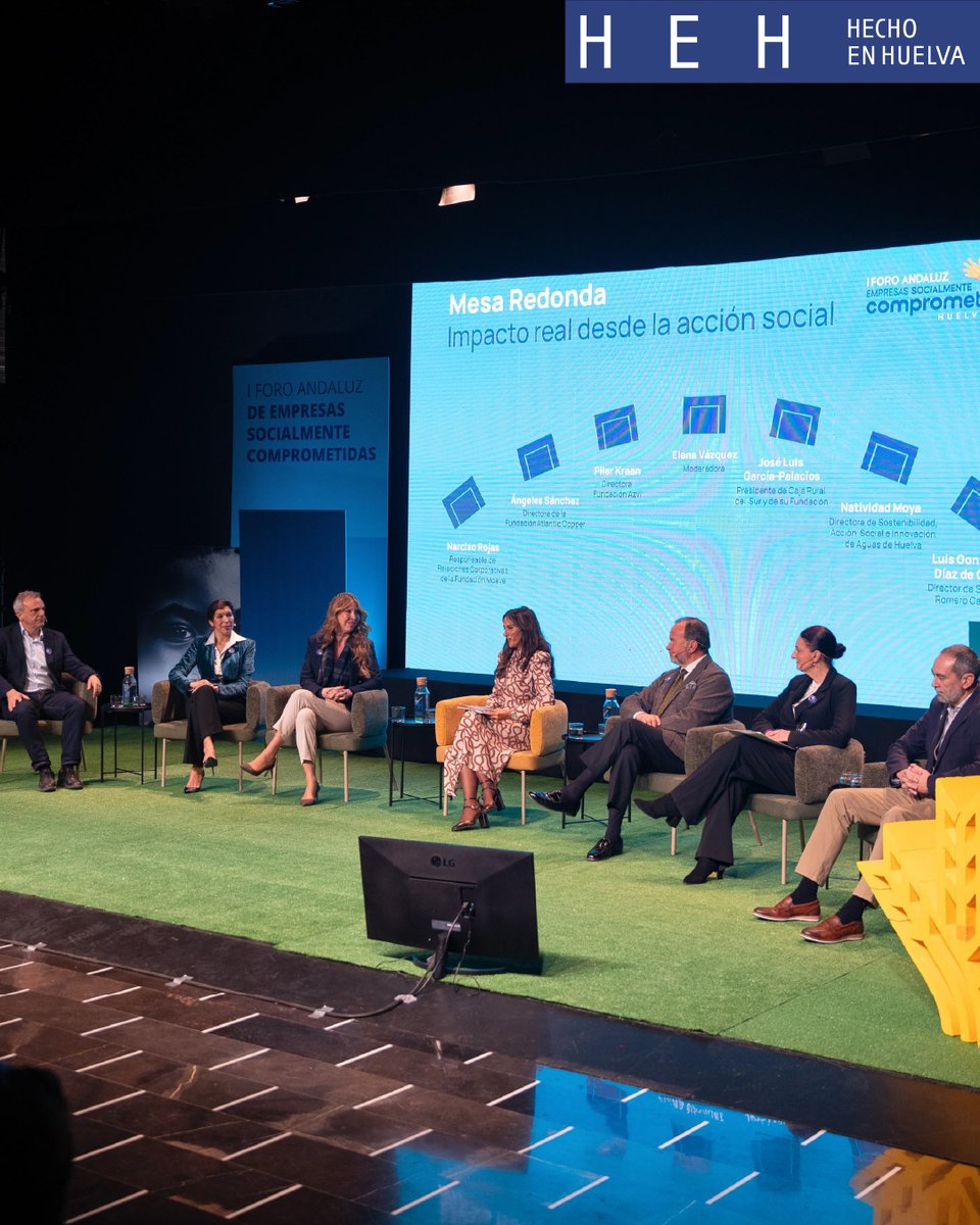 AlimentalHuelva's tweet photo. El I Foro de Empresas Socialmente Comprometidas reunió en #Huelva a empresas, instituciones y entidades sociales para impulsar alianzas con impacto real en el territorio. Educación, colaboración y responsabilidad social, claves para construir un desarrollo más sostenible. #RSE https://t.co/VrZA9ld4Sl