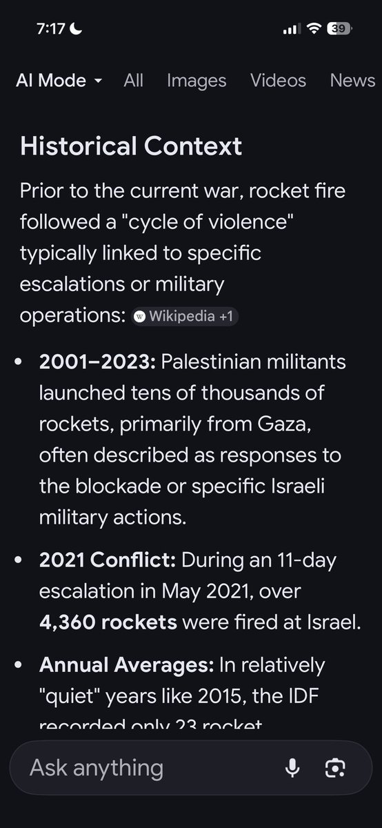 Theashmanto's tweet photo. @m00nieeeee @erenfromtargets Here’s an example of what AI said about this topic. While it begins to explain post-October 7, it continues by explaining pre-october 7 statistics. https://t.co/ZO3L48akBT