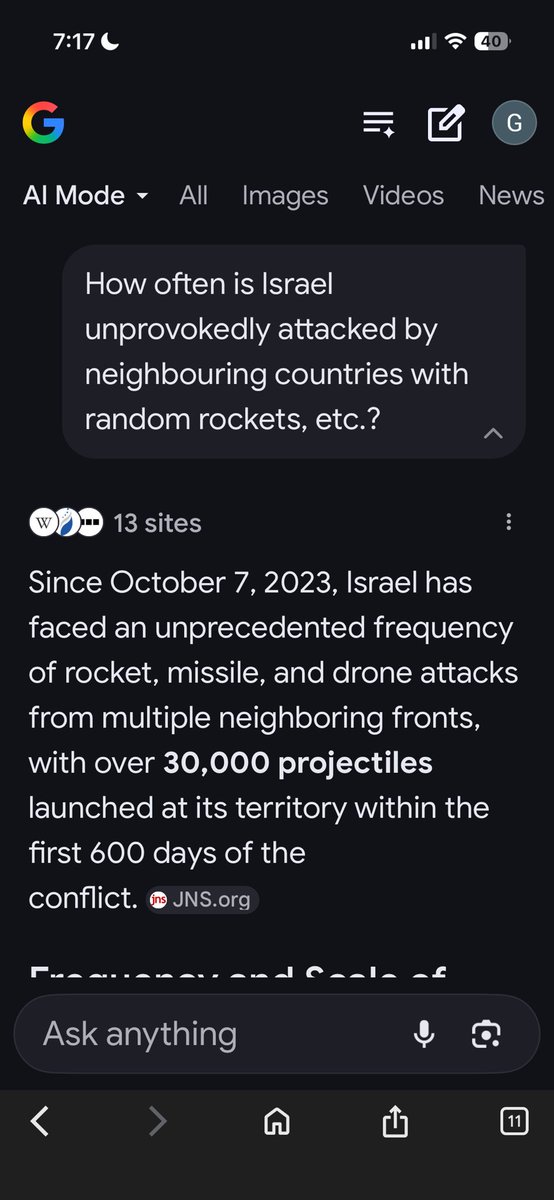 Theashmanto's tweet photo. @m00nieeeee @erenfromtargets Here’s an example of what AI said about this topic. While it begins to explain post-October 7, it continues by explaining pre-october 7 statistics. https://t.co/ZO3L48akBT