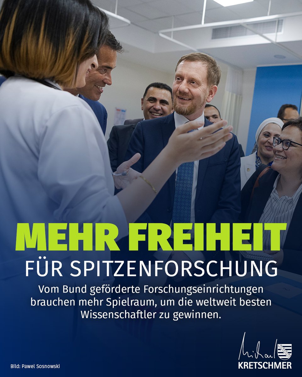 MPKretschmer's tweet image. Wir wollen die weltweit besten Wissenschaftlerinnen &amp;amp; Wissenschaftler für #Sachsen &amp;amp; ganz Deutschland gewinnen! Dafür müssen Forschungseinrichtungen die Möglichkeit haben, ihrem Spitzenpersonal ein international konkurrenzfähiges Gehalt zu zahlen. Im #Bundesrat haben wir Länder