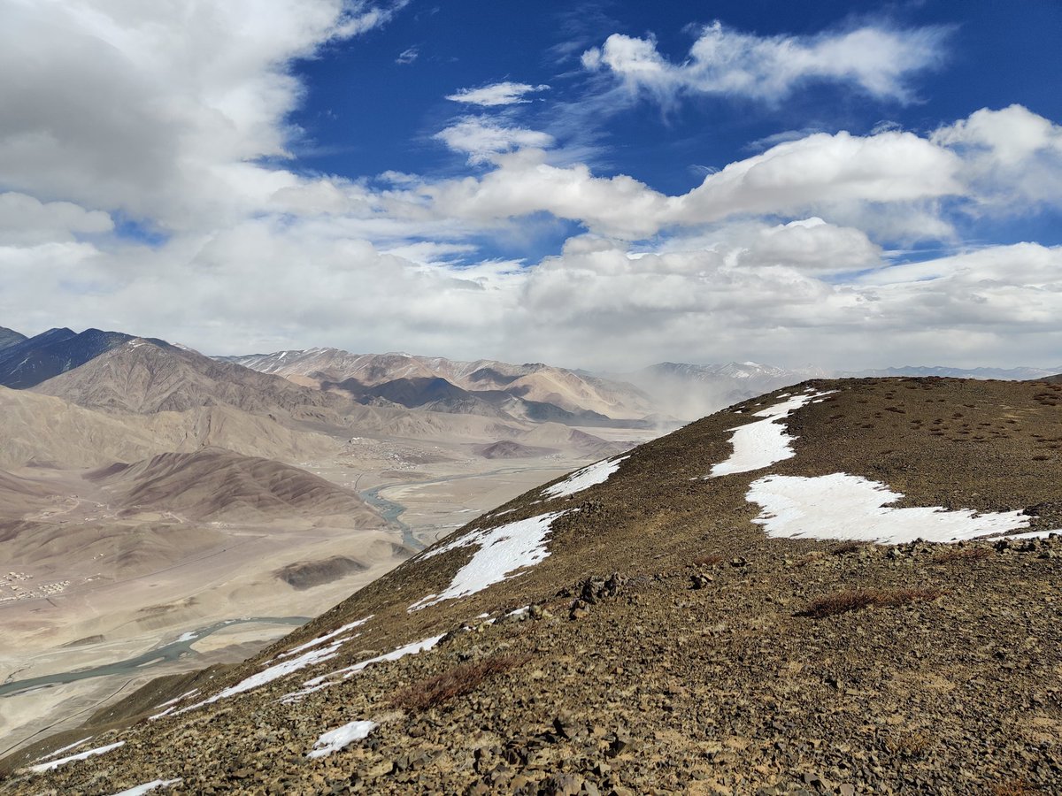 samwham6's tweet photo. I went hiking in the day to a mountain peak with no tracks, at all. The only tracks were goat, ibex tracks. And with the gradient being super steep at 16000 feet, one bad step was a deathwish. I survived. Did more than 16500 steps & burnt more than 2000 calories. A hike worth it. https://t.co/HD2DDMKdzY