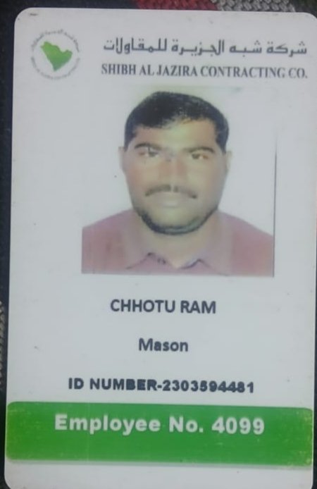IpsDangi's tweet photo. Dear @SAJCO_KSA Team,
A person from India named Chhotu Ram, who is working as a Mason in your company, has not been in contact with his family,I kindly request you to please check and provide an update regarding his well-being and current status.
Thank you very much. https://t.co/DGmY7SqUPg