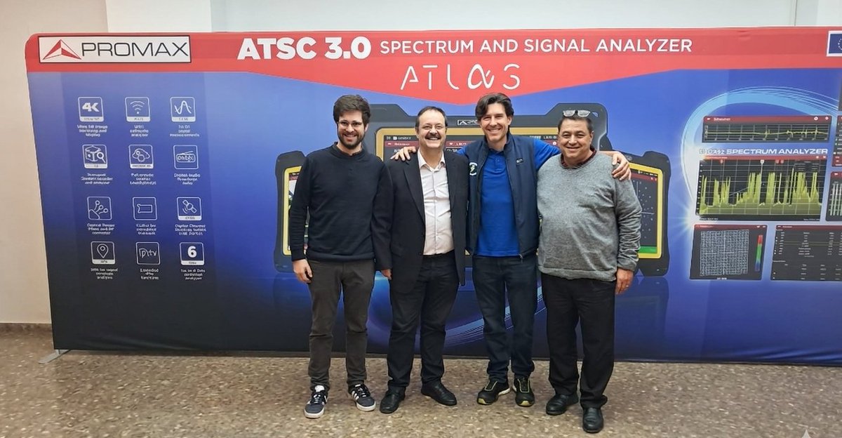 PROMAX_noticias's tweet image. ¡Gran visita de @DomoElectra en PROMAX! ⚡️
Manuel Amate conoce de primera mano nuestros medidores:
🔹 #TVEXPLORERNG: El medidor más universal.
🔹 #ATLASNG: Analizador #Broadcast de última generación.
¡Pasión por las telecomunicaciones! 🚀
#Instaladores #Telecom #FibraÓptica #Sat