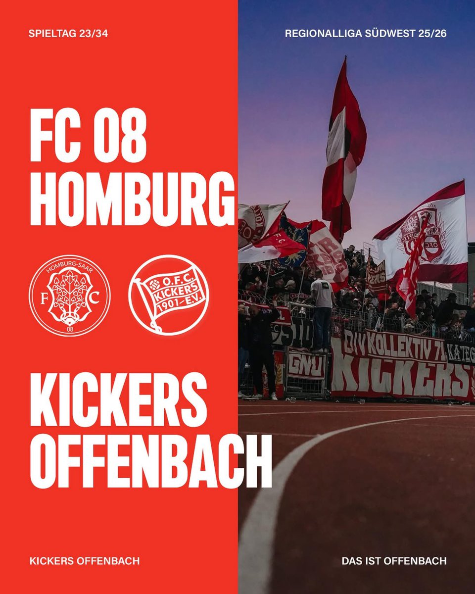 OFC_offiziell's tweet photo. Am Sonntag geht’s schon weiter 🔜 #FCHOFC
⚽️ @fc08homburg
🗓️ Sonntag, 08.03.
🕑 Anstoß: 14 Uhr
📍Waldstadion Homburg
🎟️ https://t.co/tGh3fFyTmH
🎥 Kickers TV über LEAGUES
🔴⚪️ #kickersoffenbach #nurderOFC #dasistoffenbach https://t.co/py3qO6xpGq
