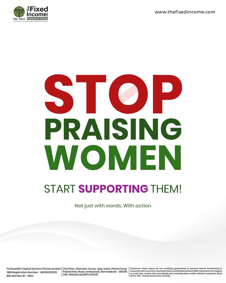 This Women’s Day, let’s move beyond.

Let’s talk about what truly matters 🤍

#WomensDay #GiveToGain #WomenEmpowerment #SupportWomen #FinancialIndependence #WomenLeadership #WomenInFinance #InvestInWomen #TheFixedIncome
