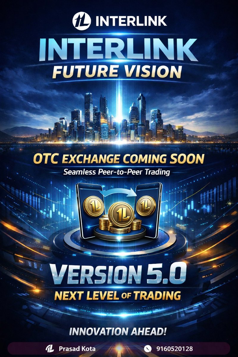 KOTAPRASAD8's tweet photo. Future vision of #interlink
OTC Is Coming
Peer to peer
Version 5.0 is coming
#ITLG #ITL #interlinkindia
#interlinknetwork #KV_interlink https://t.co/EwXCj2OMnP