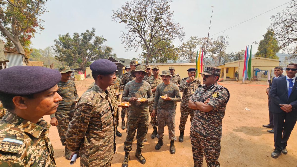 crpfindia's tweet photo. The mission is clear: A Naxal-free Jharkhand by March 31, 2026.

​DG @crpfindia, Shri G. P. Singh, IPS, visited FOB Trilposi (Chaibasa) in Jharkhand to review operational readiness as we enter the final phase of this historic mandate. The resolve of our bravehearts remains unshakable.

During a ‘Samvad’ with the troops, DG, Shri Singh emphasized:
* Meeting the March 31 deadline for total elimination of Naxalism.
* Strict adherence to protocols against hidden IEDs to ensure "Zero Casualty."
* Sustained pressure in core areas. 

Reiterating commitment to the soil & the soul: DG, Shri G. P. Singh planted a sapling at the camp, symbolizing a greener, peaceful future. He later joined the troops for tea, sharing informal moments and boosting the morale of the force. 

#NationFirst
#Vandematram150
#MissionNaxalMuktBharat2026
@gpsinghips
@CentralZoneCrpf
@JharkhandCrpf