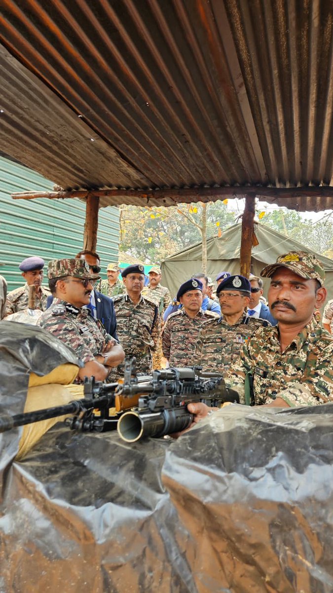 crpfindia's tweet photo. The mission is clear: A Naxal-free Jharkhand by March 31, 2026.

​DG @crpfindia, Shri G. P. Singh, IPS, visited FOB Trilposi (Chaibasa) in Jharkhand to review operational readiness as we enter the final phase of this historic mandate. The resolve of our bravehearts remains unshakable.

During a ‘Samvad’ with the troops, DG, Shri Singh emphasized:
* Meeting the March 31 deadline for total elimination of Naxalism.
* Strict adherence to protocols against hidden IEDs to ensure "Zero Casualty."
* Sustained pressure in core areas. 

Reiterating commitment to the soil & the soul: DG, Shri G. P. Singh planted a sapling at the camp, symbolizing a greener, peaceful future. He later joined the troops for tea, sharing informal moments and boosting the morale of the force. 

#NationFirst
#Vandematram150
#MissionNaxalMuktBharat2026
@gpsinghips
@CentralZoneCrpf
@JharkhandCrpf