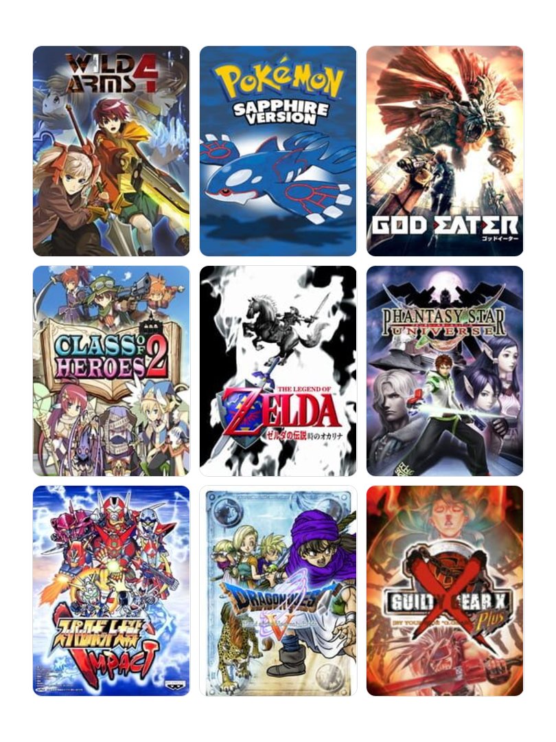 私を構成する9つのゲーム
思い浮かぶものを並べてみた(⁠・⁠∀⁠・⁠)（統一性ないだろ〜）
#My9Games #私を構成する9つのゲーム
my9games.com/s/e8e71b38ebdf…