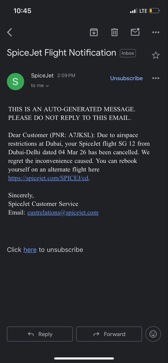 KalraDanish's tweet photo. Again facing the same issue with @flyspicejet. My flight has been cancelled again, and I am stuck in the UAE with no support or clear information on when my flight will be rescheduled.

I am with my wife who has been sick for the last 3 days,

Please help me pleasee🙏 https://t.co/1sn5511pcL