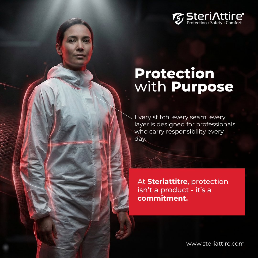 SteriAttire's tweet photo. Protection isnโt just made itโs engineered with purpose.
SteriAttire stands for safety, precision, and trust.
#SteriAttire #ProtectionWithPurpose #EngineeredProtection #CleanroomWear
#HealthcareSafety #ProtectiveApparel #ProfessionalProtection
#SafetyAndComfort https://t.co/fsfumTQD4k
