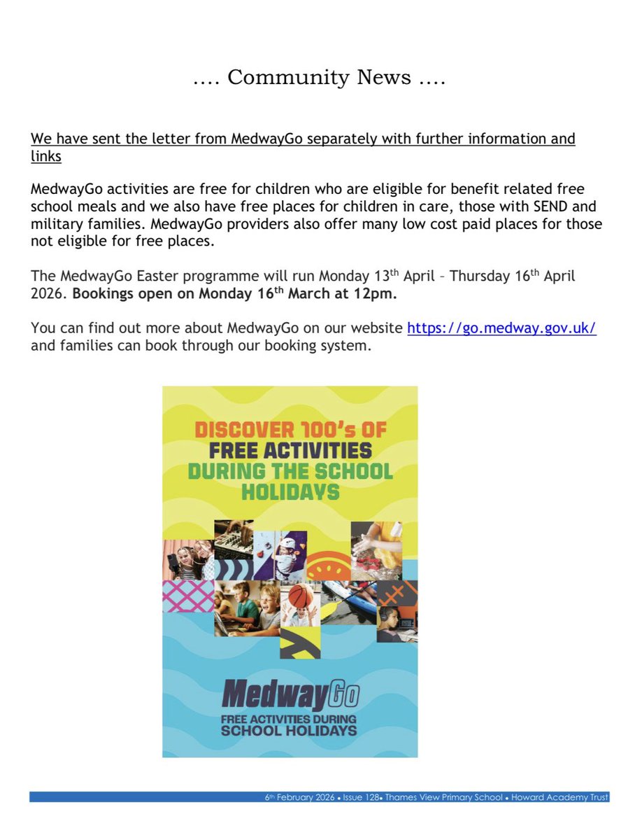 Thames View Primary School tweet media