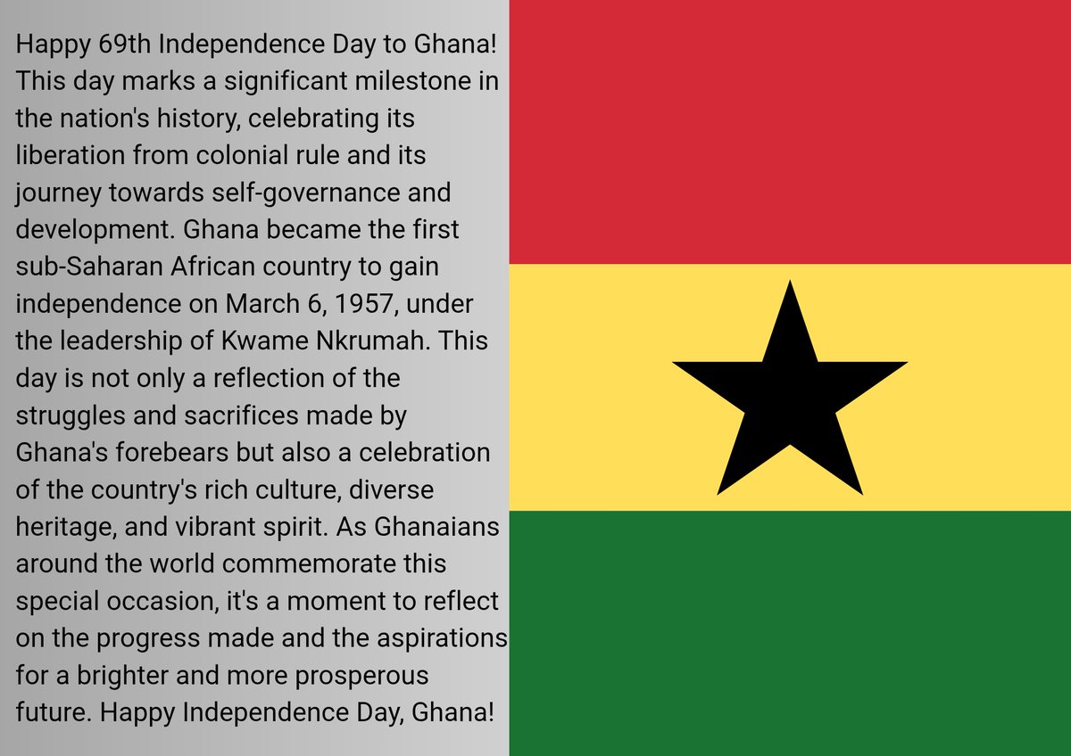 MoYounge's tweet photo. Happy 69th, Ghana . https://t.co/uU4vJrP3x6