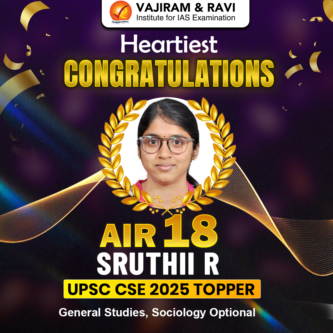 VajiramRavi's tweet photo. 🏆 Congratulations AIR 18 –SRUTHII R!
Heartiest congratulations on securing a distinguished rank in UPSC Civil Services Examination 2025.
#UPSC2025 #UPSCResult #UPSCTopper #VajiramAndRavi #VajiramAndRaviToppers #CivilServices #IAS #UPSCJourney #Success #AIRRank https://t.co/LveIiiEbON