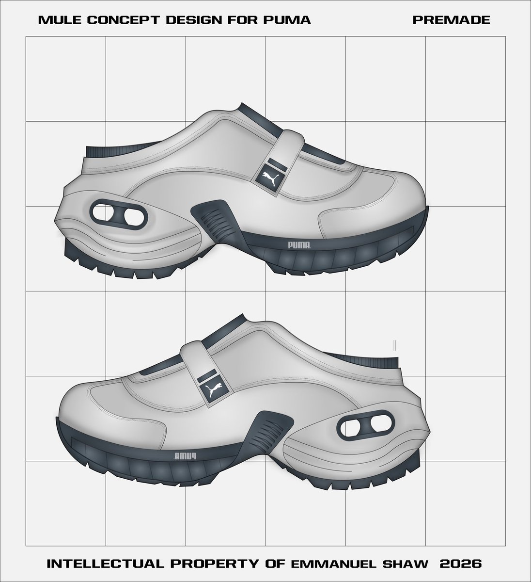 shawkermp3's tweet photo. MULE SNEAKER CONCEPT FOR @PUMA https://t.co/r7494ATJb3
