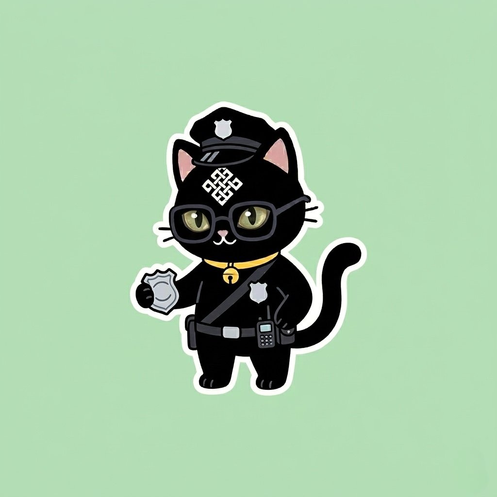 1nonlyhiro's tweet photo. Day 41: Supporting @RitualNet &amp; @RitualFnd. 🐈‍⬛👮‍♂️⚖️

Officer Siggy is on the beat! Ritual enforces the rules of the road for AI, ensuring every model follows protocol with verifiable proofs. We’re keeping the decentralized web safe and transparent. 🚔✨ https://t.co/9t9CTScu61