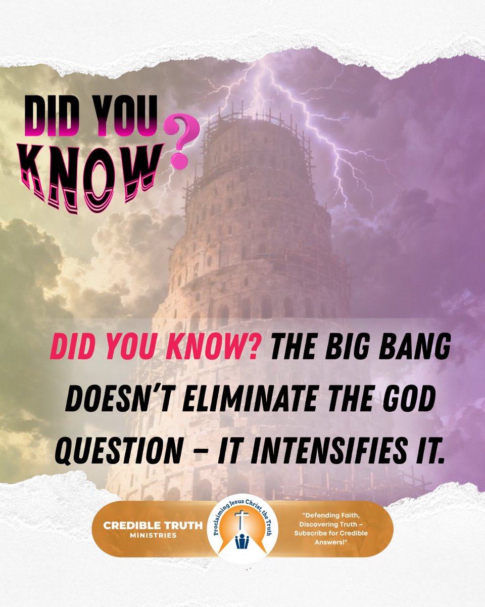 credible_truth's tweet photo. If the universe had a beginning, then we must ask:
What caused it to begin?
#CredibleTruthMinistries #FaithAndReason #Apologetics #BigBang #DoesGodExist #ScienceAndFaith #TruthMatters #Christianity #Cosmology #BigQuestions #CTM https://t.co/L8zCpjPIfy