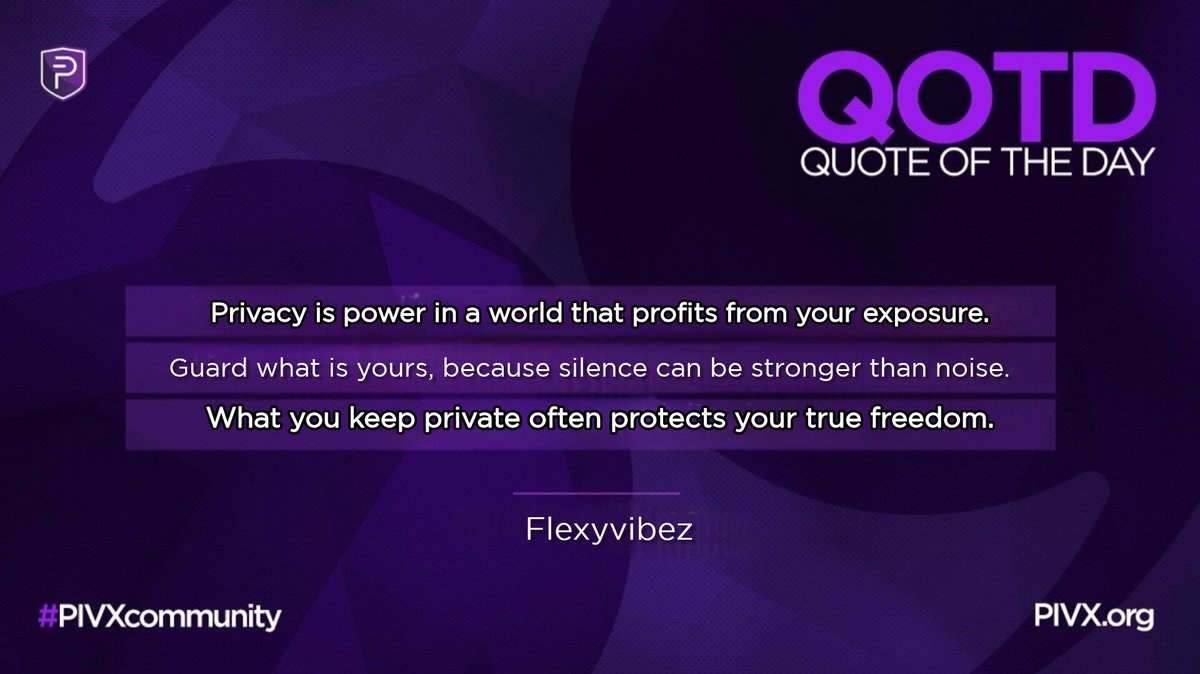 FLEXYVIBEZ__FX's tweet image. Privacy isn’t about hiding it’s about freedom.

In a world where data is constantly harvested and sold, true power is controlling what you share.

That’s why privacy-focused crypto like #PIVX matters. Financial freedom should come with financial privacy.

 #PIVX #PrivacyMatters