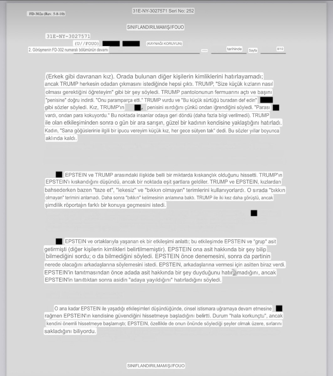 🚨SON DAKİKA | MİDE BULANDIRICI BELGE ORTAYA ÇIKTI!

Epstein dosyasına son giren belgeye göre Trump’ın tam bir o. çocuğu olduğu ortaya çıktı.