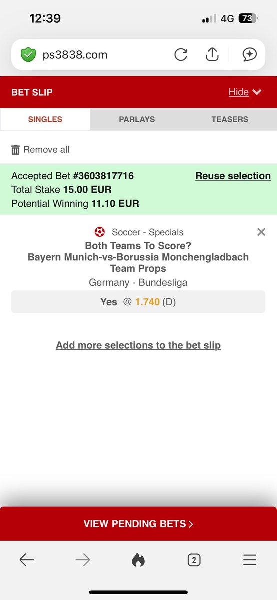 TipsdoFlow's tweet photo. 🇩🇪 Bundesliga

🏟️ Bayern Munich vs Borussia Monchengladbach

📆 06/03/26, 19:30

⚽️ Both Teams to Score @ 1.74

💵 1u

Full analysis on Telegram: 
https://t.co/9toH1dA7ab https://t.co/jTq1Mdd07X