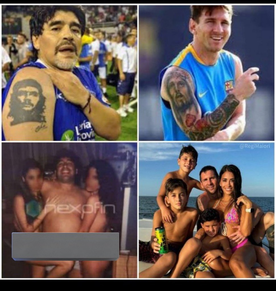Crackbol10's tweet photo. La necesidad constante de los fanáticos enfermos de Maradona de bajarle el precio a Messi por cualquier cosa 🤣

Maradona dentro del campo fue de los mejores, pero fuera del campo fue de las peores mierdas del deporte. https://t.co/74HiyC5RXe