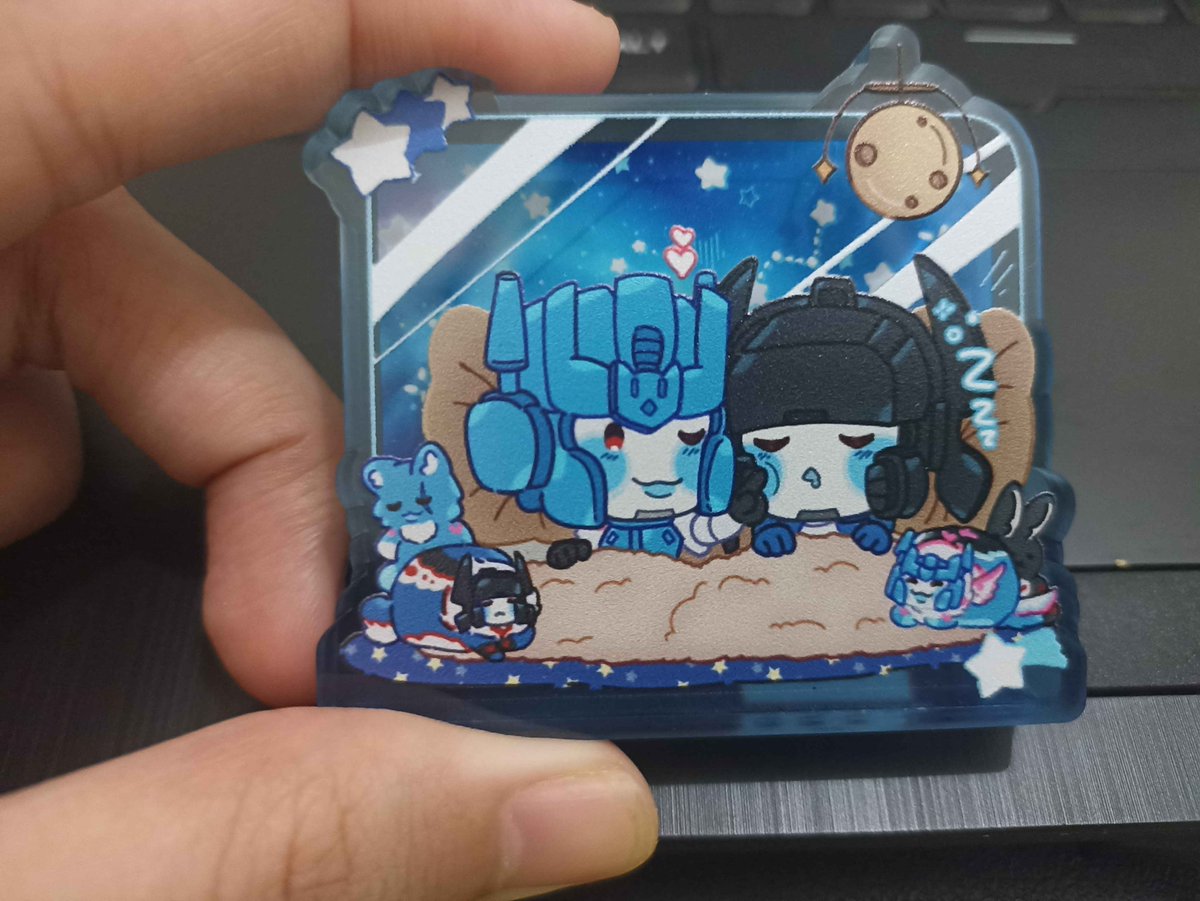 ever_milli00n's tweet photo. Testprint of my #OverMax 3D acrylic block charm! 😚🩵💙 I wonder what do you guys think? https://t.co/AorpkmLdT5