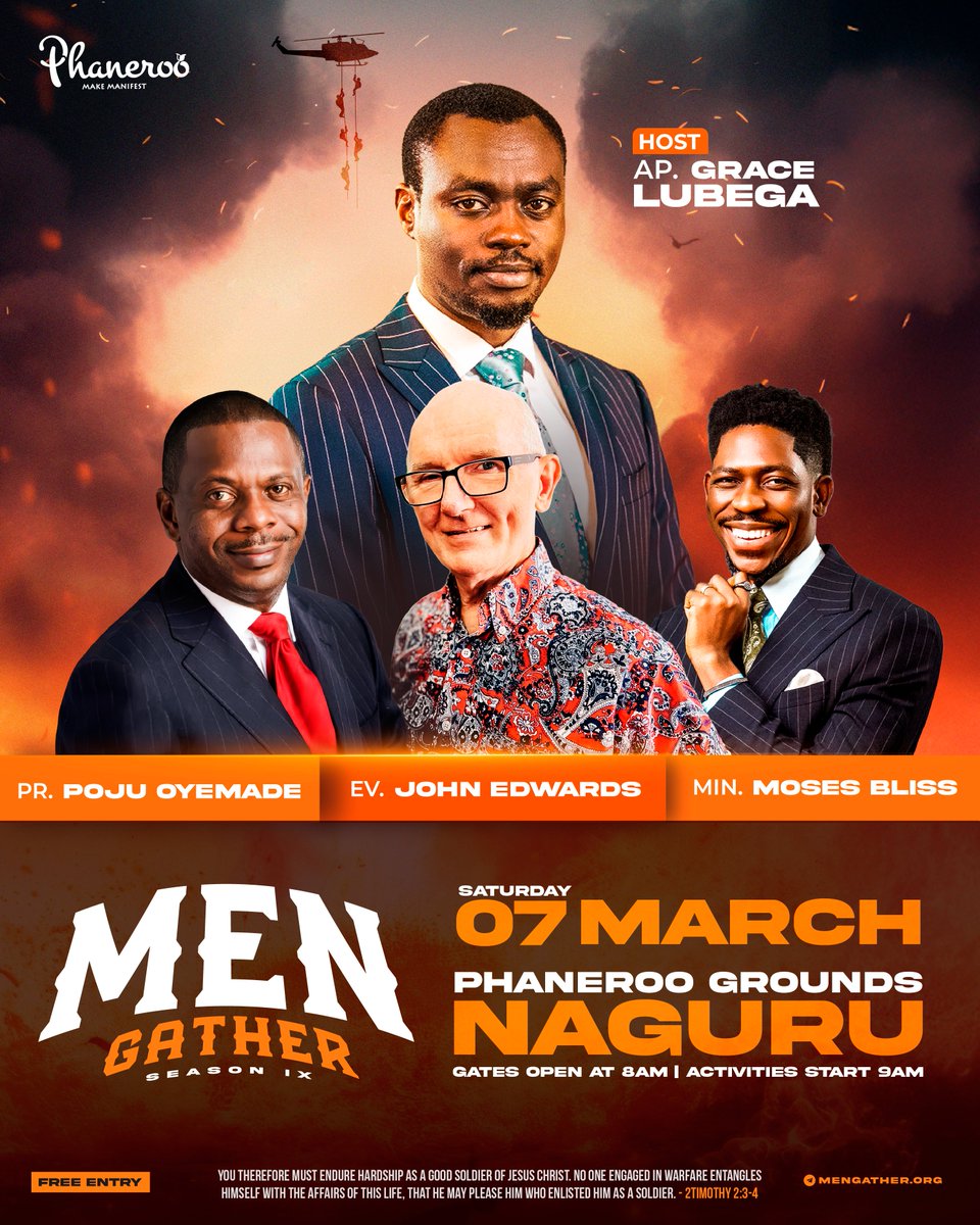 🎙️#MenGatherIX GUEST MINISTERS

<a href="/pastorpoju/">POJU OYEMADE</a>  
~ Evangelist John Edwards
<a href="/mosesblisslive/">MosesBliss</a>