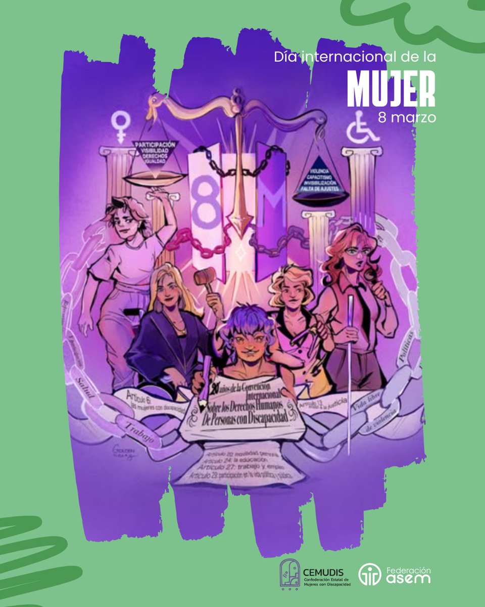 Federacion_ASEM's tweet photo. 🌍 8 de marzo | Día Internacional de la Mujer

💜 Nos unimos al manifiesto de CEMUDIS por los derechos de las mujeres y niñas con discapacidad.

🤝 Reivindicamos la aplicación efectiva del Plan de acción para la promoción y protección de sus derechos.

#8M #FederaciónASEM https://t.co/ppkUEZrAE5