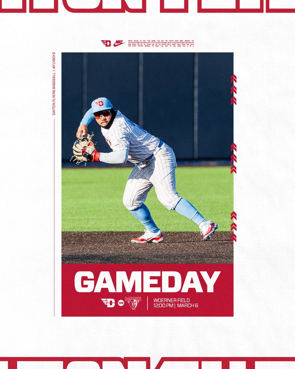 DaytonBaseball's tweet image. It's Gameday at Woerner 🏠

🆚 University of Maine
⏰ 12:00 PM 
📍 Dayton, OH.
🏟️ Woerner Field at AES Ohio Stadium
📊 ow.ly/wbRW50YoTOY
📺 ow.ly/Iq1j50YoTOW

#FlyBoys // #GoFlyers