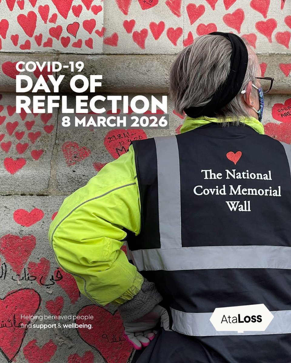 AtaLosscharity's tweet photo. Today on the Covid-19 #DayOfReflection, we remember those who said goodbye without holding a hand.
For many, grief remains unprocessed or complex.
If today feels difficult, https://t.co/O986YNy4pf offers signposting to support.
It’s never too late to seek support. https://t.co/t8jecNZScZ