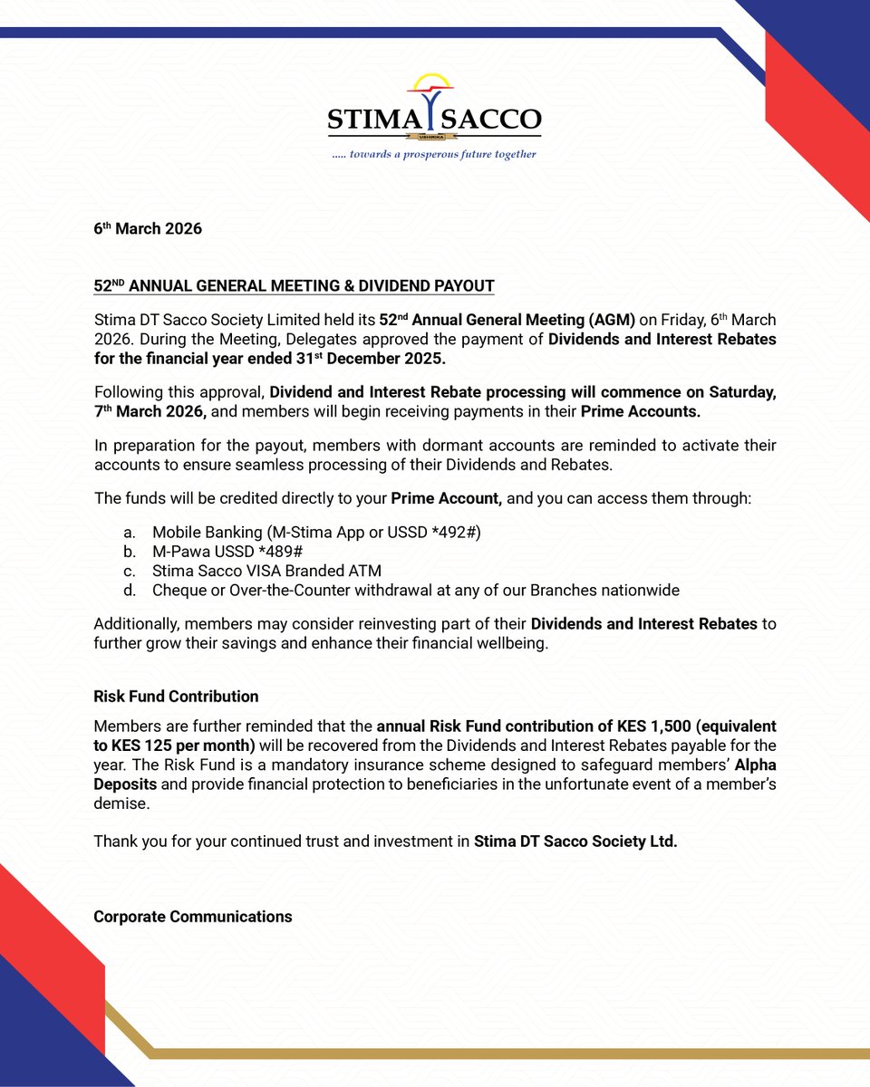 STIMA SACCO tweet media