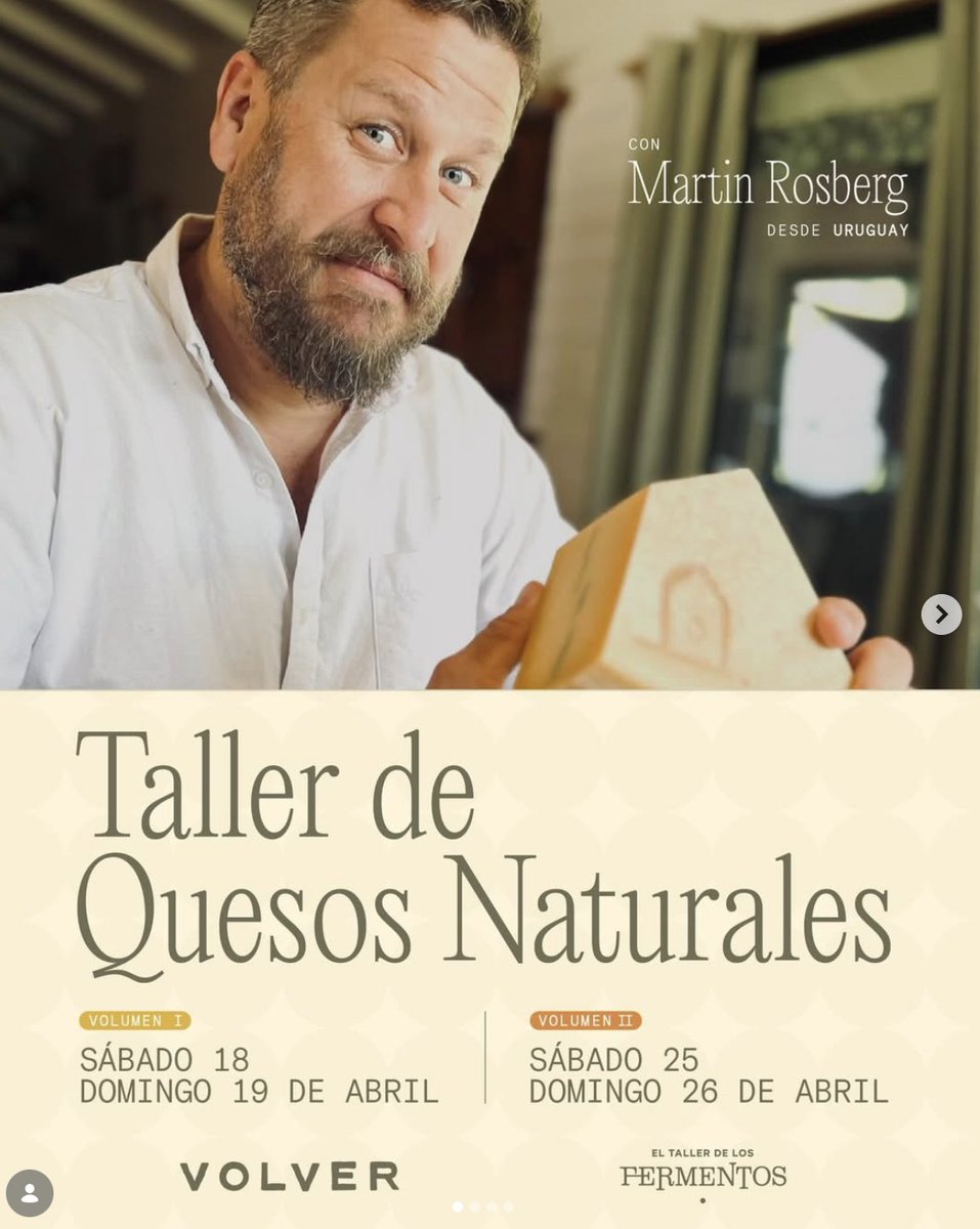 Estuve tres veces en Colombia enseñando a hacer quesos naturales. Pero fue siempre de forma privada. 
Es la primera vez que voy a dar clases abiertas al público.  
El mes que viene en Medellín, con El Taller de los Fermentos en Volver Huerta y Cocina.
