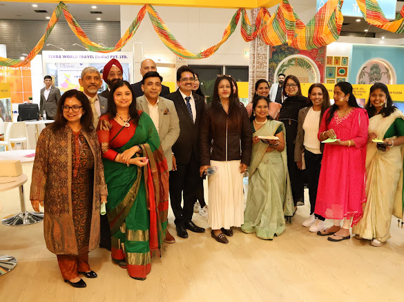 tourismgoi's tweet photo. Day 3 at #ITBBerlin 2026 concluded on a vibrant note.

The Ministry of Tourism, Government of India, continued its engagement with global travel trade through a series of productive B2B meetings at the #IncredibleIndia Pavilion. https://t.co/7vQRKbT7T2