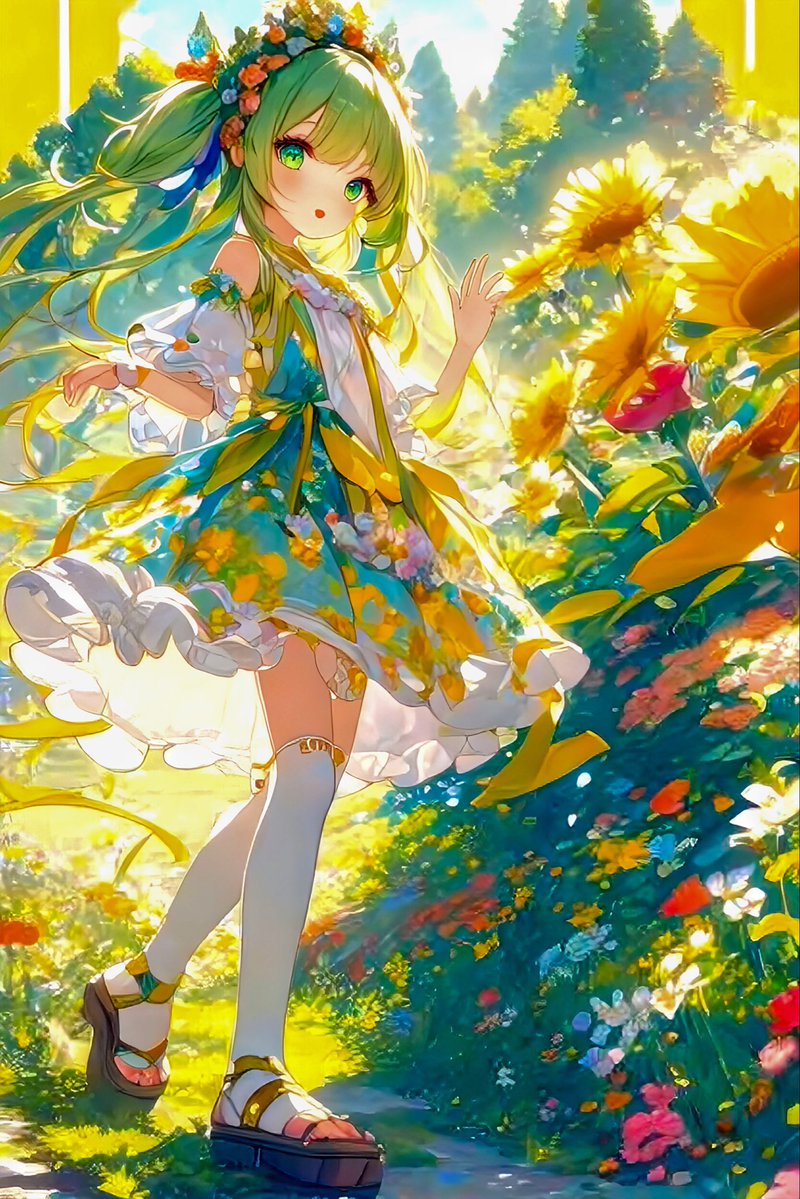 ひまわりの背が、昨日より少しだけ伸びている。  
彼女はそれを見つけるたびに、「時間はちゃんと進んでる」って安心する。

朝、うまく笑えなかった日もある。  
返事を出せなかったメッセージも、寝不足で気持ちがうまく整わない日もある。