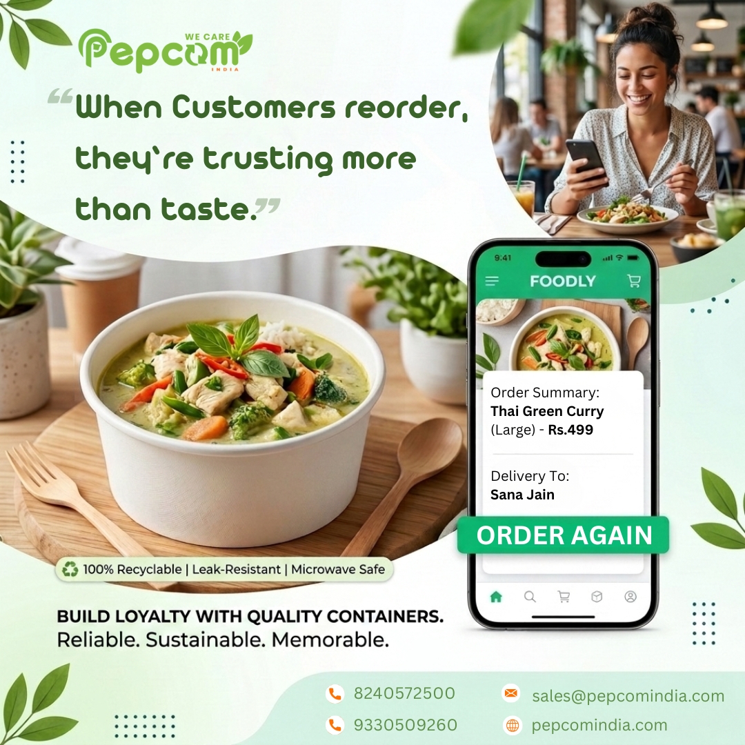 PepcomIND's tweet photo. Customer loyalty is built through consistent experiences.
Because great packaging builds great brands.
#Pepcom #FoodPackaging #CustomerLoyalty #BrandTrust #EcoFriendlyPackaging #TakeawayPackaging #FoodDelivery #PaperContainer #PackagingIndustry #GreenPackaging https://t.co/q7qpek8DAQ