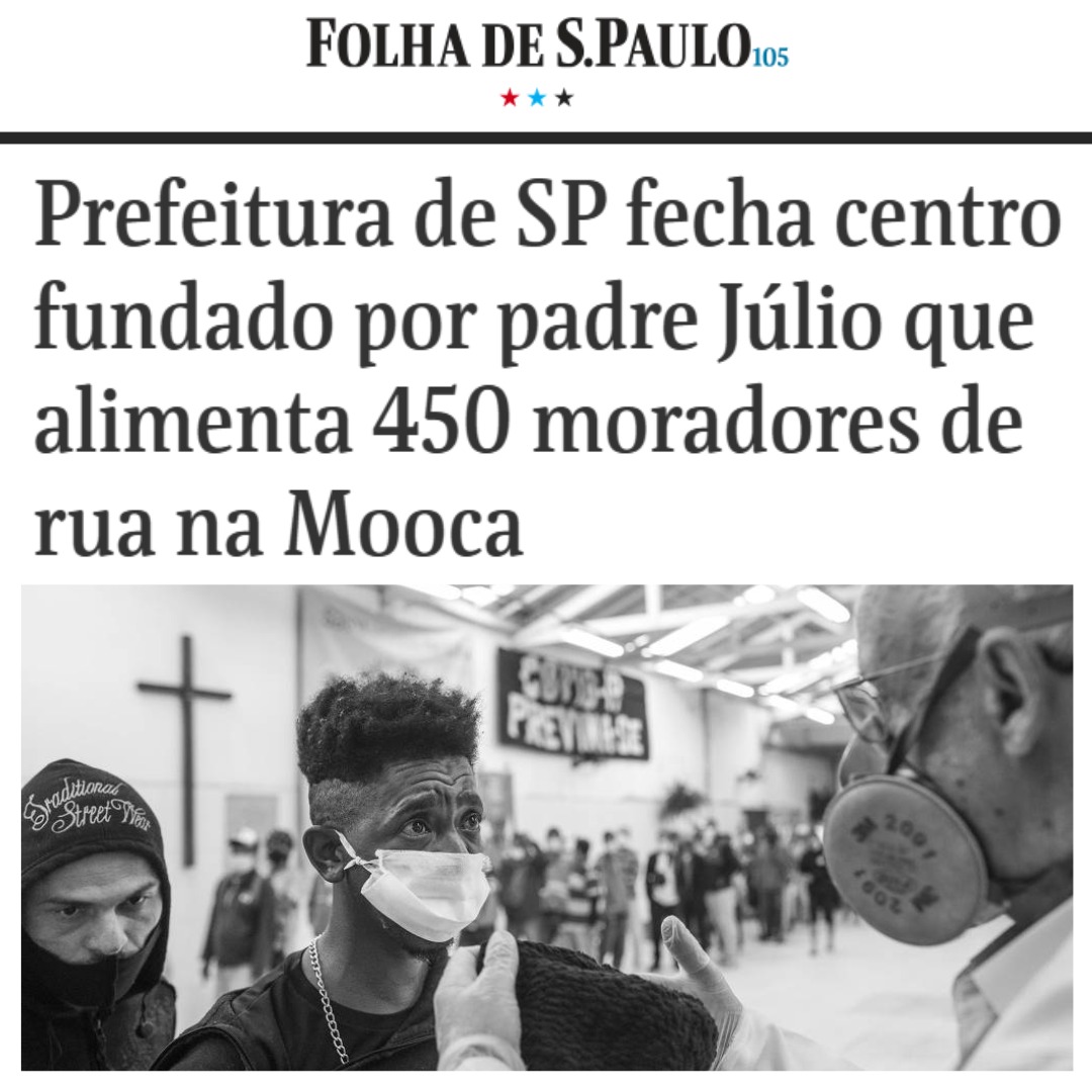 Declaro todo o meu apoio ao querido Padre Júlio Lancellotti pelo seu trabalho imprescindível com a população em situação de rua. É inaceitável o que estão fazendo para impedir a continuidade de suas atividades. Não podemos admitir o fechamento do Centro Comunitário São Martinho +