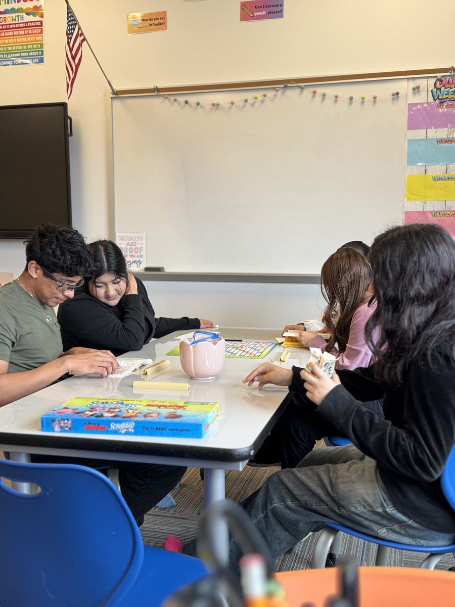 ERadichi's tweet photo. Today we’re practicing English and celebrating the end of a great week at the @WillowSpringHS ESL classroom! 
#gostorm #esleducation #learningfun #highschool #wakecounty https://t.co/FQaAGTJdBx