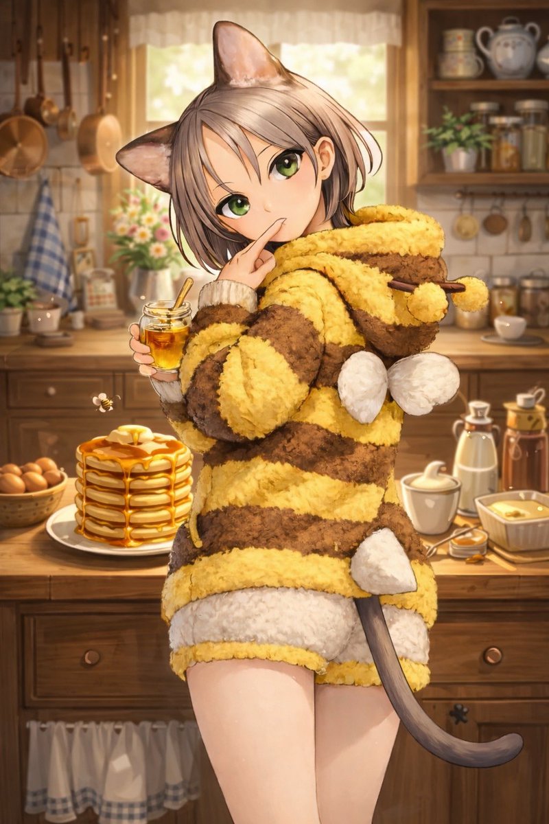 蜂さんなのなの🐝🥞 #猫カフェラグドールなの