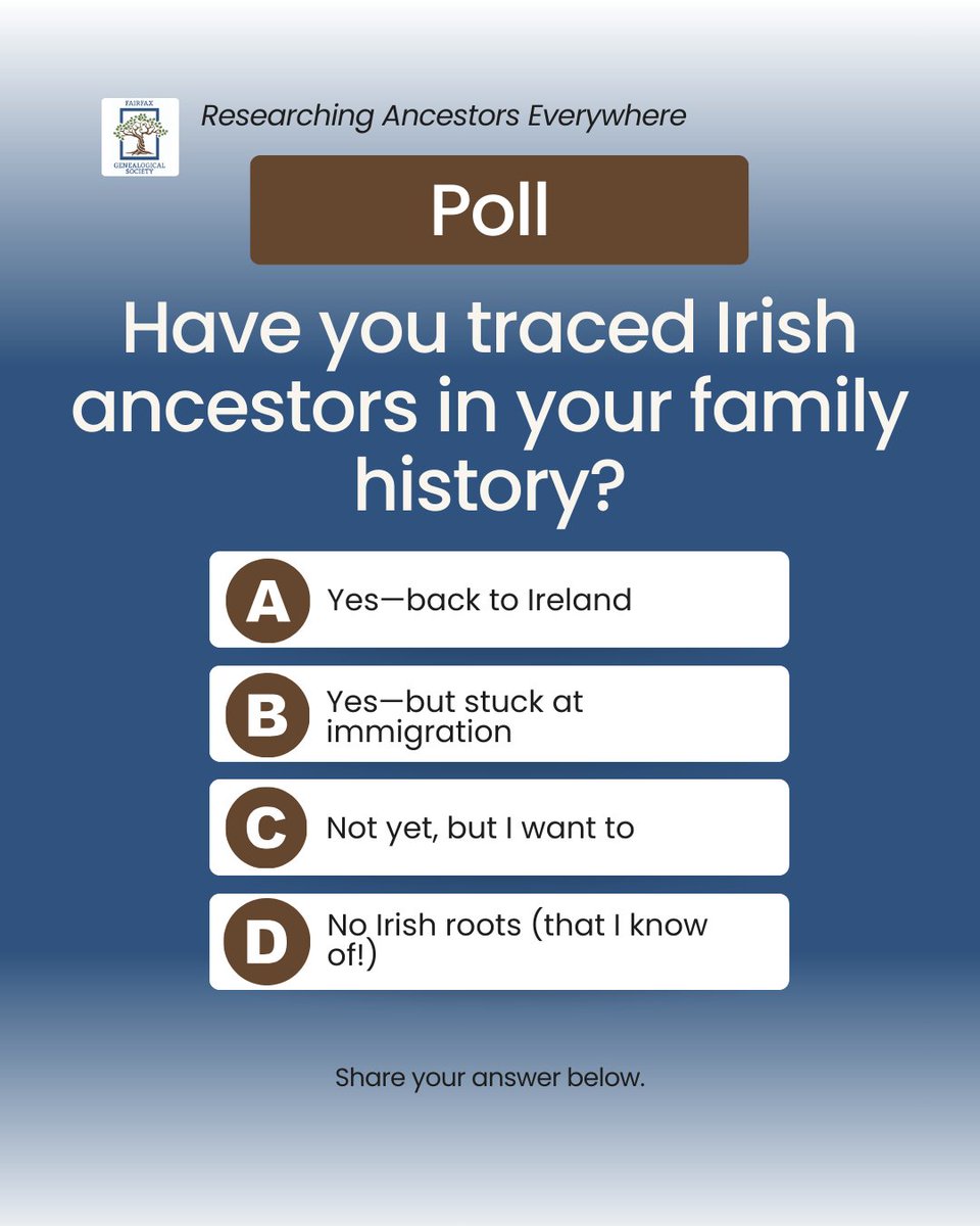 Fairfax Genealogical Society tweet media