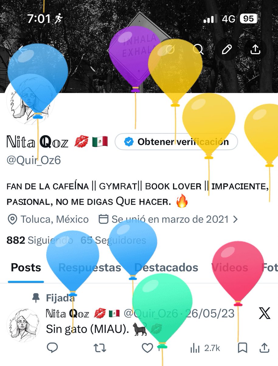 Quir_Oz6's tweet photo. Hoy tenemos globitos en X. ¡Feliz cumpleaños a mí! 🎈🎉🎂 https://t.co/OI6NG9F7Wj