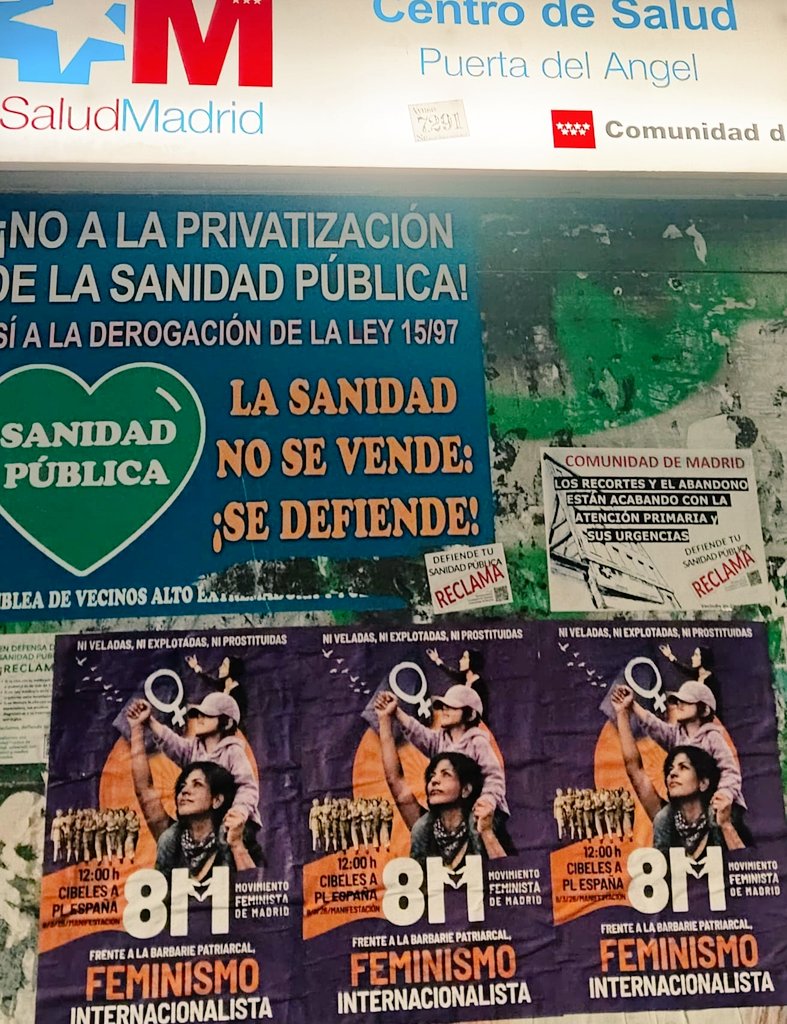 MovFemMad's tweet photo. Nuestros carteles de la manifestación #8MAbolicionista también están ya en la zona de Laguna, Lucero, Paseo de Extremadura, en Puerta del Ángel... Juntas somos imparables 💪🏽♀️ #FeminismoOBarbarie #8MAbolicionista #NiVeladasNiExplotadasNiProstituidas https://t.co/bk5pqkCl2Y