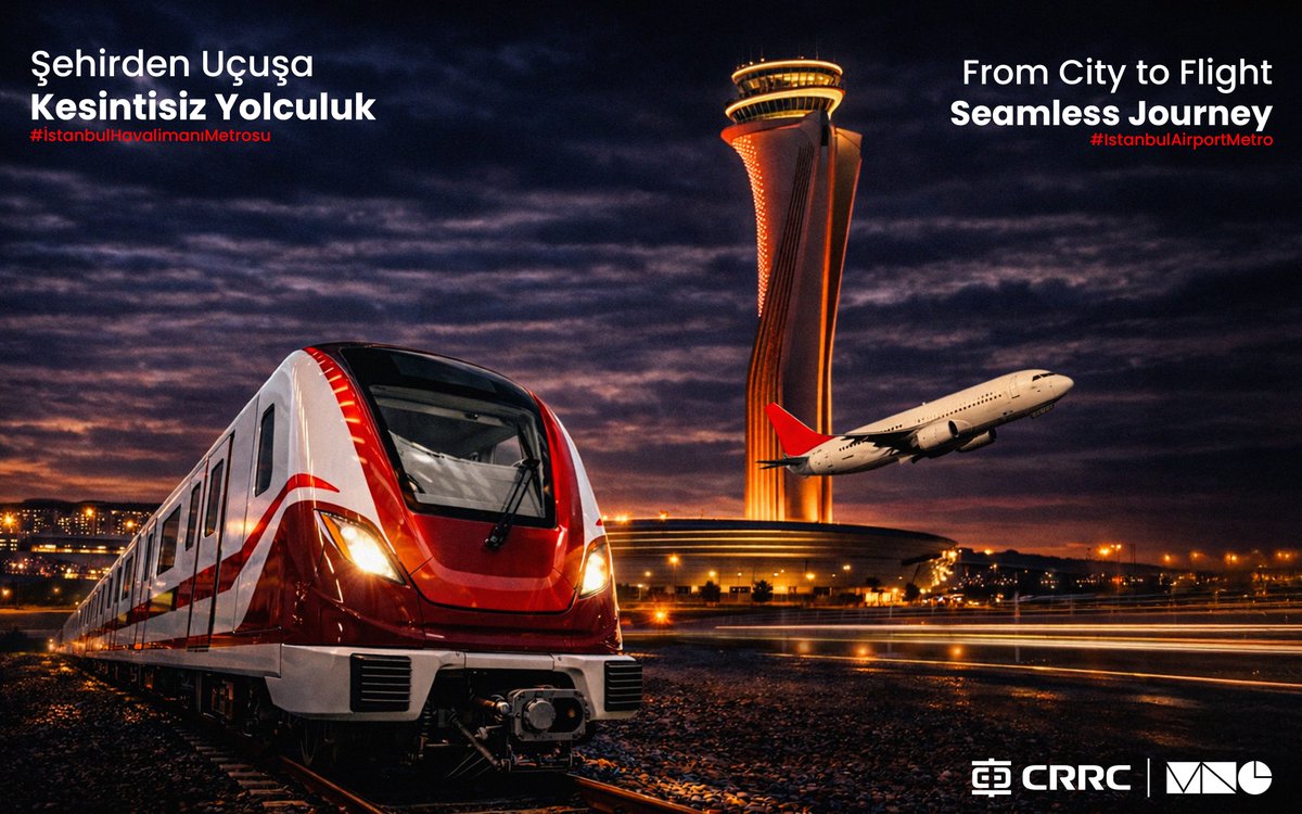 İstanbul Havalimanı Metrosu Türkiye’nin en hızlı metrosudur.The Istanbul Airport Metro is the fastest metro in Türkiye.
#CRRC #CRRCMNG #IstanbulAirportMetro #RailSystems #UrbanMobility #Metro #SustainableTransport #RayliSistemler #TopluUlasim #Istanbul